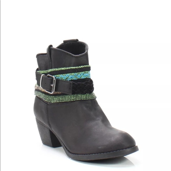 Rock & Candy Shoes - Rock & Candy Black Hollie Buckle Ankle Booties